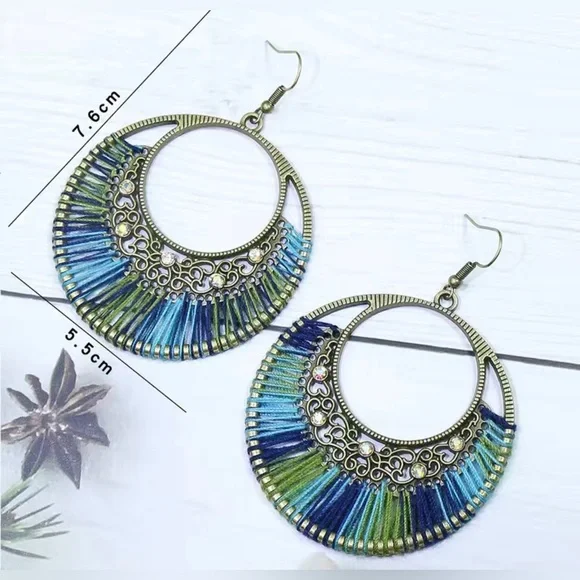 ANTIQUE BRONZE EARRINGS - Picture 10 of 13